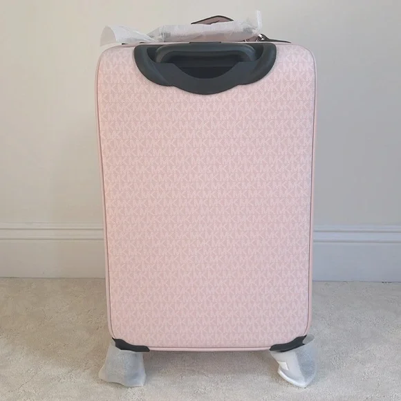 NWT MK Light Pink Signature Logo Travel Carry On Suitcase, 12.75”X 18.75” X 7.5”